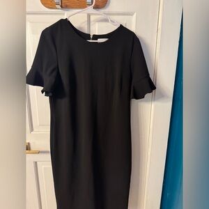 Calvin Klein Black Knee-length Dress with Ruffle Sleeves